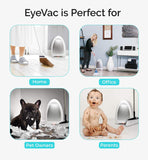 EyeVac Home: Professional Clean for The Home – Touchless Stationary Vacuum, Dual High Efficiency Filtration, Corded, Bagless, Automatic Sensors, 1000 Watt (Designer White)