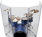 Drum Shield DS4 5 Section Drum Shield Acrylic Drum Panels with Full Length Living Hinges All Acrylic Panels 5' Tall