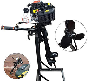 Outboard Motor Boat Engine, zorvo Outboard Motor 4 Stroke 3.6 HP 55CC Inflatable Fishing Boat Engine with Air Cooling System