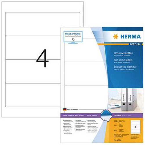 File Spine Label A4 192 x 61mm (4284)