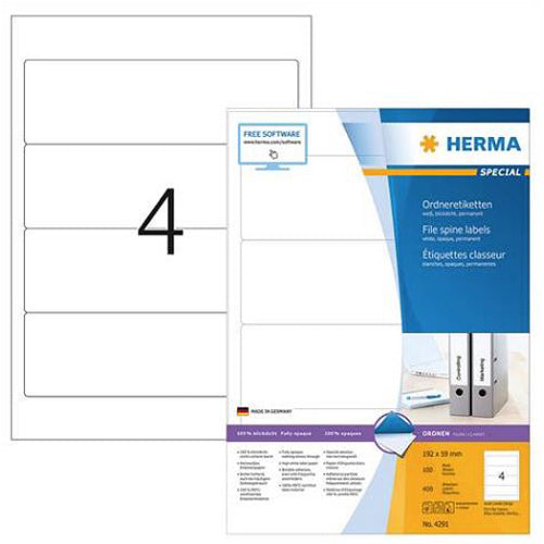 File Spine Label A4 192 x 59mm (4291)