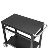 Royal Gourmet Double-Shelf Movable Dining Cart Table,Commercial Multifunctional Steel Flattop Worktable PC3401B