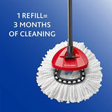 O-Cedar EasyWring Microfiber Spin Mop & Bucket Floor Cleaning System + 2 Extra Refills, Red/Gray