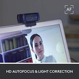 Logitech C920x HD Pro Webcam, Full HD 1080p/30fps Video Calling, Clear Stereo Audio, HD Light Correction, Works with Skype, Zoom, FaceTime, Hangouts, PC/Mac/Laptop/Macbook/Tablet – Black