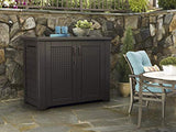 Rubbermaid Extra Large Decorative Patio Storage, Weather Resistant Outdoor Storage Cabinet, Dark Teak