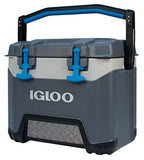 Igloo BMX 25 Quart Cooler with Cool Riser Technology, Fish Ruler, and Tie-Down Points – 11.29 Pounds – Carbonite Gray and Blue