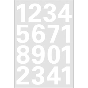 Numbers 25 mm 0-9 weatherproof film White (4170)