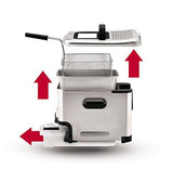 T-fal Deep Fryer with Basket, Stainless Steel, Easy to Clean Deep Fryer, Oil Filtration, 2.6-Pound, Silver, Model FR8000