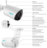 Outdoor Security Camera System Wireless, Solar Battery Powered, 1080p Wirefree Waterproof 2-Way Audio Night Vision w/ PIR Motion Sensor, Support Alexa/Google Assistant, REOLINK Argus Eco+Solar Panel