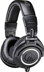 Audio-Technica ATH-M50X Professional Studio Monitor Headphones, Black, Professional Grade, Critically Acclaimed, with Detachable Cable