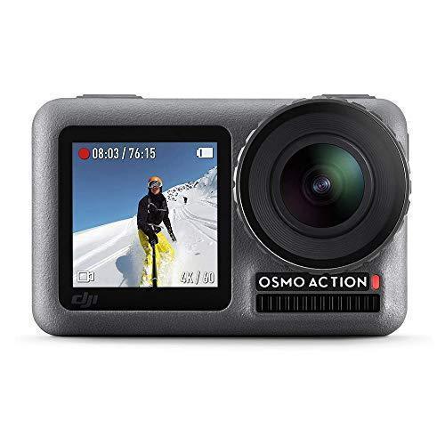 DJI Osmo Action – 4K Action Cam 12MP Digital Camera with 2 Displays 36ft Underwater Waterproof WiFi HDR Video 145° Angle, Black