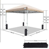 Quictent 10×10 Easy Pop up Canopy Tent Screened with Mosquito Netting Instant Gazebo Screen House Room Tent Waterproof, Roller Bag & 4 Sand Bags Included(Tan)
