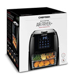 Chefman 6.3 Quart Digital Air Fryer+ Rotisserie, Dehydrator, Convection Oven, 8 Touch Screen Presets Fry, Roast, Dehydrate & Bake, BPA-Free, Auto Shutoff, Accessories Included, XL Family Size, Black