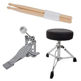 Mendini by Cecilio 13 inch 3-Piece Kids/Junior Drum Set with Throne, Cymbal, Pedal & Drumsticks (Blue Metallic)
