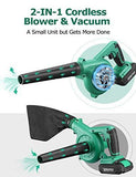 KIMO Cordless Leaf Blower, 2-in-1 Handheld Vacuum/Sweeper, 150 MPH, Variable Speed, w/2.0 Ah Li-ion Battery & Charger, for Blowing Leaf/Snow, Dusting