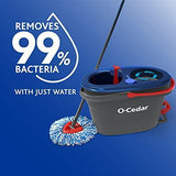 O-Cedar EasyWring RinseClean Microfiber Spin Mop & Bucket Floor Cleaning System with 2 Extra Refills, Grey