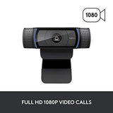 Logitech C920x HD Pro Webcam, Full HD 1080p/30fps Video Calling, Clear Stereo Audio, HD Light Correction, Works with Skype, Zoom, FaceTime, Hangouts, PC/Mac/Laptop/Macbook/Tablet – Black