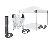 E-Z UP AMB3SBKF10SG Ambassador, 10′ x 10′, Roller Bag and 4 Piece Spike Set, Steel Gray Instant Canopy Shelter Tent