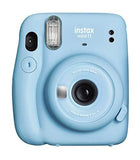 Fujifilm Instax Mini 11 Sky Blue Instant Camera with Twin Pack Instant Film, Ritz Gear Frame Stickers and Ritz Gear Hanging Frames