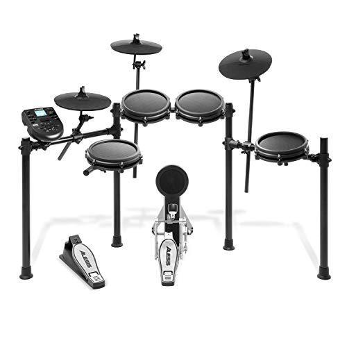 Alesis Drums Nitro Mesh Kit – Eight Piece All Mesh Electronic Drum Kit With Super Solid Aluminum Rack, 385 Sounds, 60 Play Along Tracks, Connection Cables, Drum Sticks & Drum Key Included