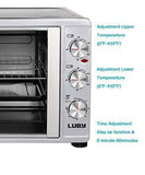 Luby Large Toaster Oven Countertop French Door Designed, 18 Slices, 14” pizza, 20lb Turkey, Silver