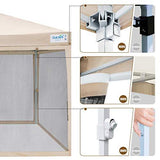 Quictent 10×10 Easy Pop up Canopy Tent Screened with Mosquito Netting Instant Gazebo Screen House Room Tent Waterproof, Roller Bag & 4 Sand Bags Included(Tan)
