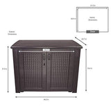 Rubbermaid Extra Large Decorative Patio Storage, Weather Resistant Outdoor Storage Cabinet, Dark Teak