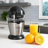 Vinci Hands-Free Electric Citrus Juicer 1-Button Easy Press Lemon Lime Orange Grapefruit Juice Squeezer Easy to Clean Juicer Machine, Black/Stainless Steel