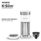 Keurig K-Slim Coffee Maker, Single Serve K-Cup Pod Coffee Brewer, 8 to 12 oz. Brew Sizes, White