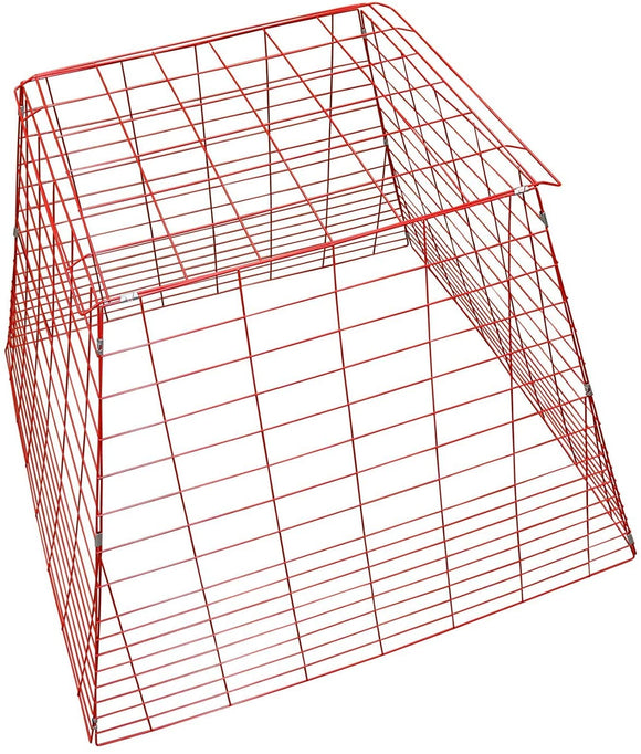 Metal Pyramid Chicken Coop Chicken Cage Pens Crate Rabbit Cage Enclosure Pet Playpen Breeding Exercise Drop Pen Red 5-Pack