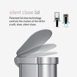 simplehuman 45 Liter / 12 Gallon Slim Hands-Free Kitchen Step Trash Can with Liner Rim, Stainless Steel 12 Gallons, Brushed with Plastic Lid