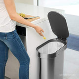 simplehuman 45 Liter / 12 Gallon Slim Hands-Free Kitchen Step Trash Can with Liner Rim, Stainless Steel 12 Gallons, Brushed with Plastic Lid