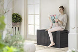 Keter Marvel Plus 71 Gallon Resin Outdoor Storage Box for Patio Furniture Cushion Storage, Brown