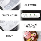 Igloo ICEB26HNBK Automatic Self-Cleaning Portable Electric Countertop Ice Maker Machine With Handle, 26 Pounds in 24 Hours, 9 Ice Cubes Ready in 7 minutes, With Ice Scoop and Basket,Black