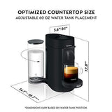 Nespresso VertuoPlus Coffee and Espresso Machine Bundle with Aeroccino Milk Frother by De’Longhi, LE Black Matte