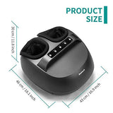 Nekteck Foot Massager Machine with Heat, Shiatsu Foot Massager with Handle Design, 6 Mode with Kneading Rolling, Air Compression and Built-in Heat Function,Relax for Home or Office Use,Fit to Size 12