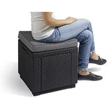 Ice Cube Cooler Side Table + Cushion Graphite