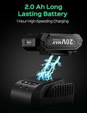 KIMO Cordless Leaf Blower, 2-in-1 Handheld Vacuum/Sweeper, 150 MPH, Variable Speed, w/2.0 Ah Li-ion Battery & Charger, for Blowing Leaf/Snow, Dusting