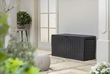 Keter Marvel Plus 71 Gallon Resin Outdoor Storage Box for Patio Furniture Cushion Storage, Brown