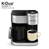 Keurig K-Duo Special Edition Coffee Maker, Single Serve and 12-Cup Drip Coffee Brewer, Compatible with K-Cup Pods and Ground Coffee, Silver