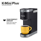 Keurig K-Mini Plus Coffee Maker, Single Serve K-Cup Pod Coffee Brewer, Comes With 6 to 12 Oz. Brew Size, K-Cup Pod Storage, and Travel Mug Friendly, Black