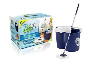 Twist and Shout Mop – Award Winning Original Hand Push Spin Mop – Life Time Warranty (2 Microfiber Mopheads Included)