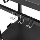 Royal Gourmet Double-Shelf Movable Dining Cart Table,Commercial Multifunctional Steel Flattop Worktable PC3401B