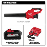 Milwaukee M18 FUEL 120 MPH 450 CFM 18-Volt Lithium-Ion Brushless Cordless Handheld Blower Kit with 8.0 Ah Battery, Rapid Charger