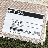 Name/textile labels removable A4, 80,0 x 50,0 mm, white/red frame made of acetate silk, printable (4405)