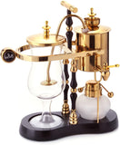 Belgian/Belgium Luxury Royal Family Balance Siphon/Syphon Coffee Maker. Elegant Double Ridged Fulcrum with Tee handle (Egyptian Black & Gold)