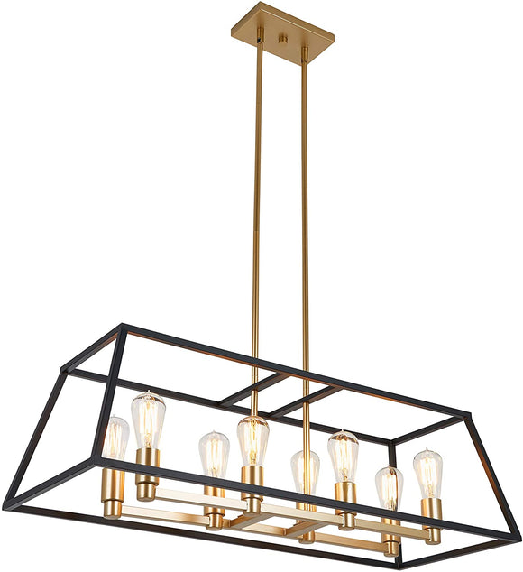 CAR36-ON Chandelier, Gold and Black