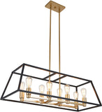 CAR36-ON Chandelier, Gold and Black