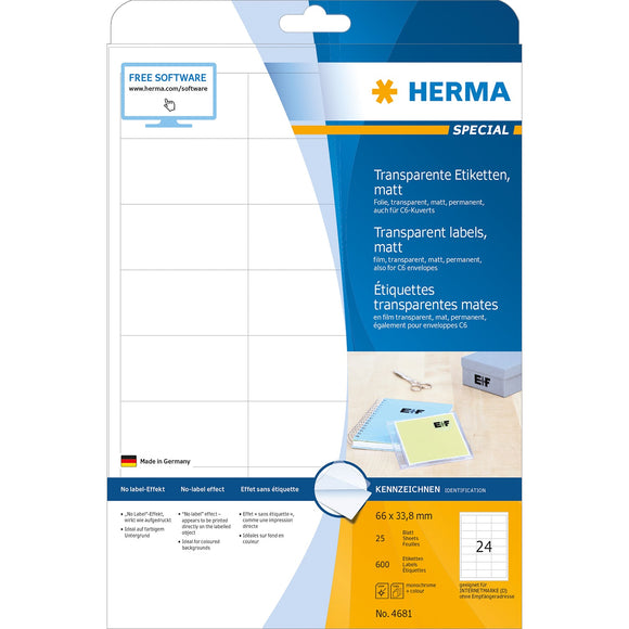 Transparent Label 66 x 33.8mm (4681)