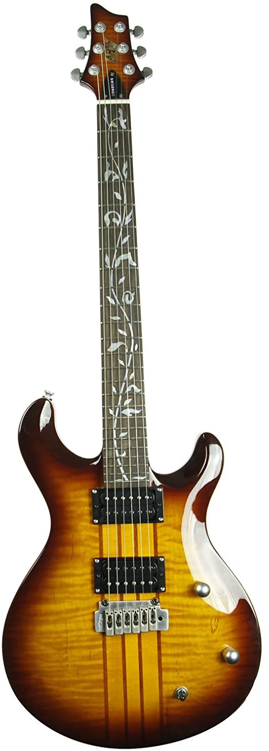 ivy IP-300-TSB Acoustic Solid-Body Electric Guitar, Tobacco Sunburst